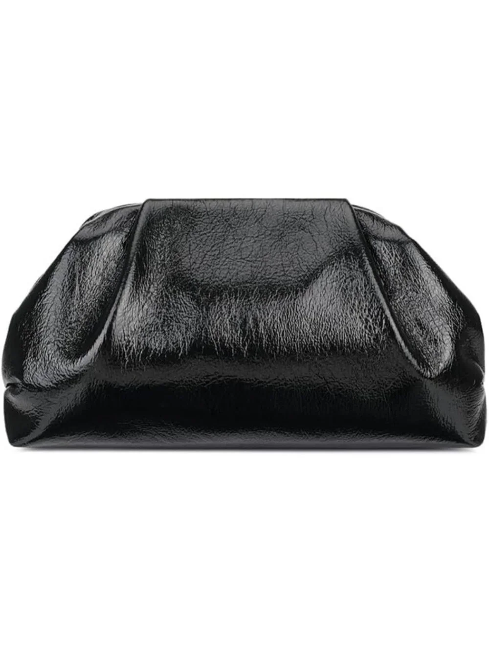Chic Metallic Leather Ruched Clutch Bag - Elegant Evening Purse for Weddings